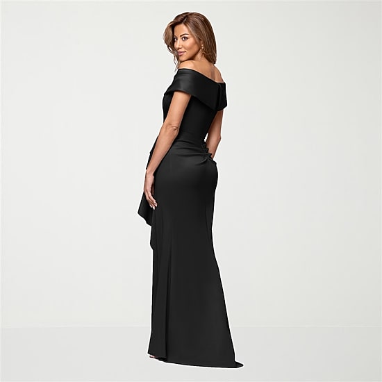DJ Jaz Womens Sweetheart Neck Short Sleeve Off the Shoulder Evening Gown