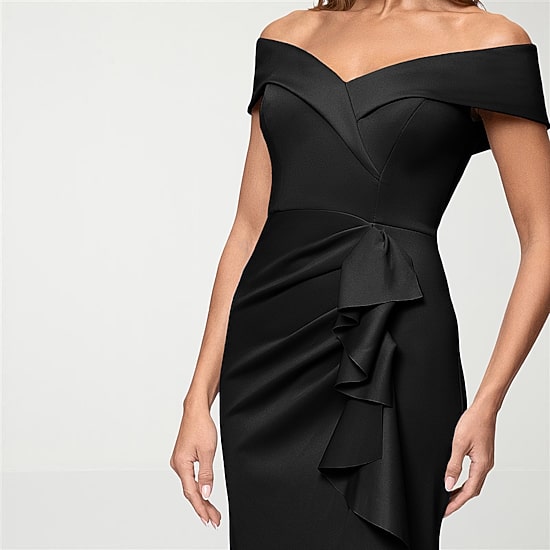 DJ Jaz Womens Sweetheart Neck Short Sleeve Off the Shoulder Evening Gown