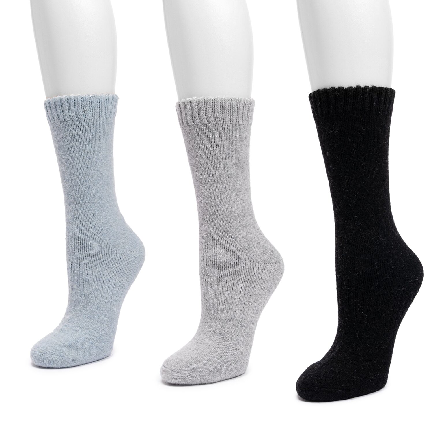 Muk Luks W Ml Ds Crew Socks 2 Pk Wool Womens 3 Pair