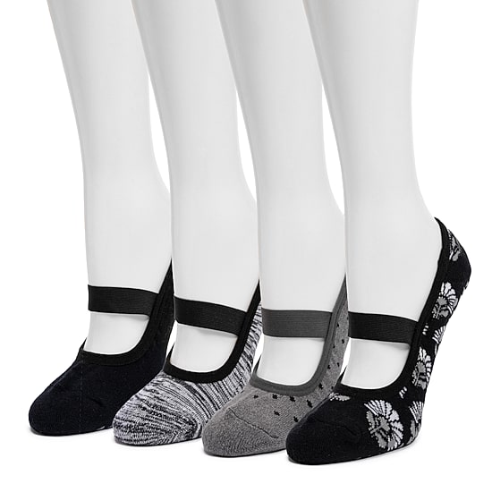 Muk Luks W Ml Ds Crew Socks Blend Womens Multi-Pack 4 Pair Low Cut Socks
