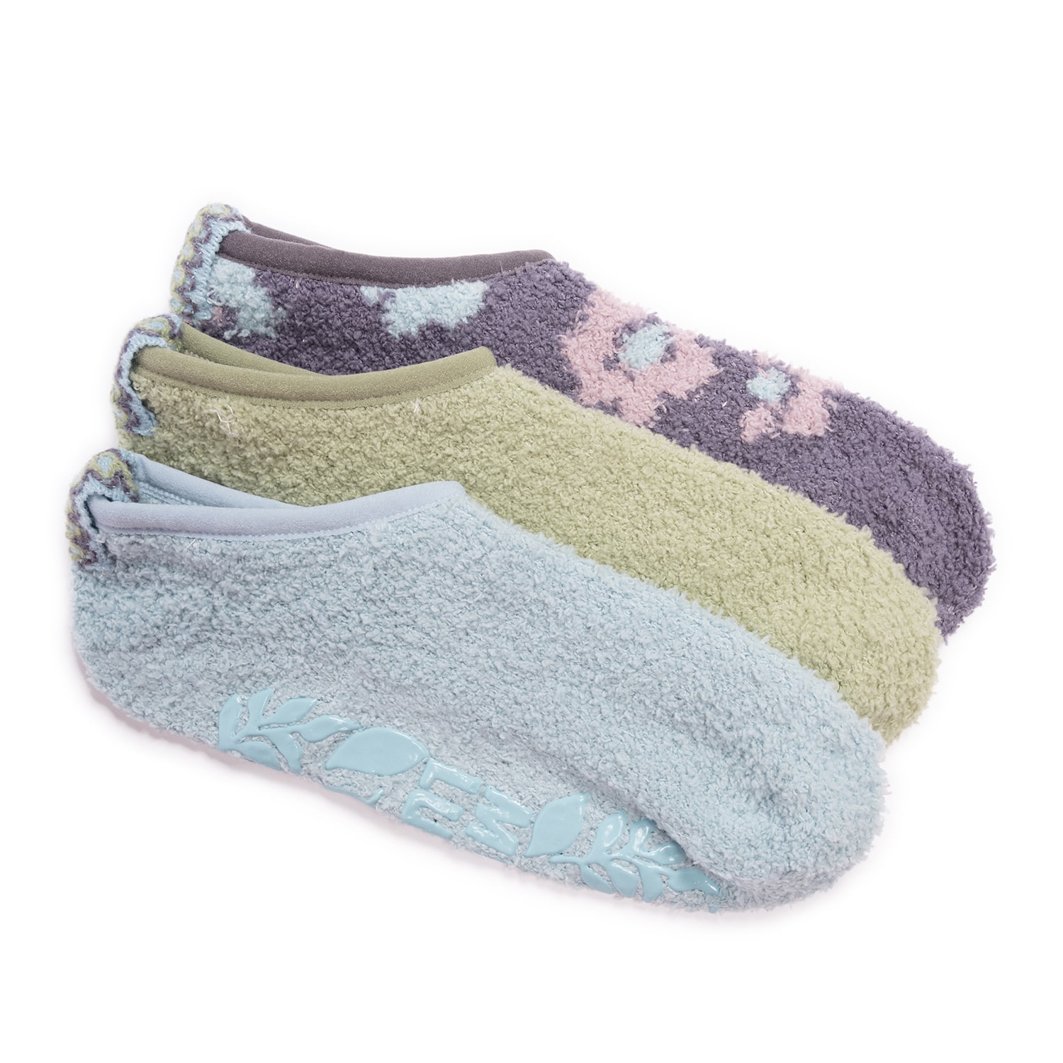 Muk Luks W Ml Ds Ftie Slp Sks 3 Pk Low Cut Cozy Footie Womens Multi-Pack Pair Slipper Socks