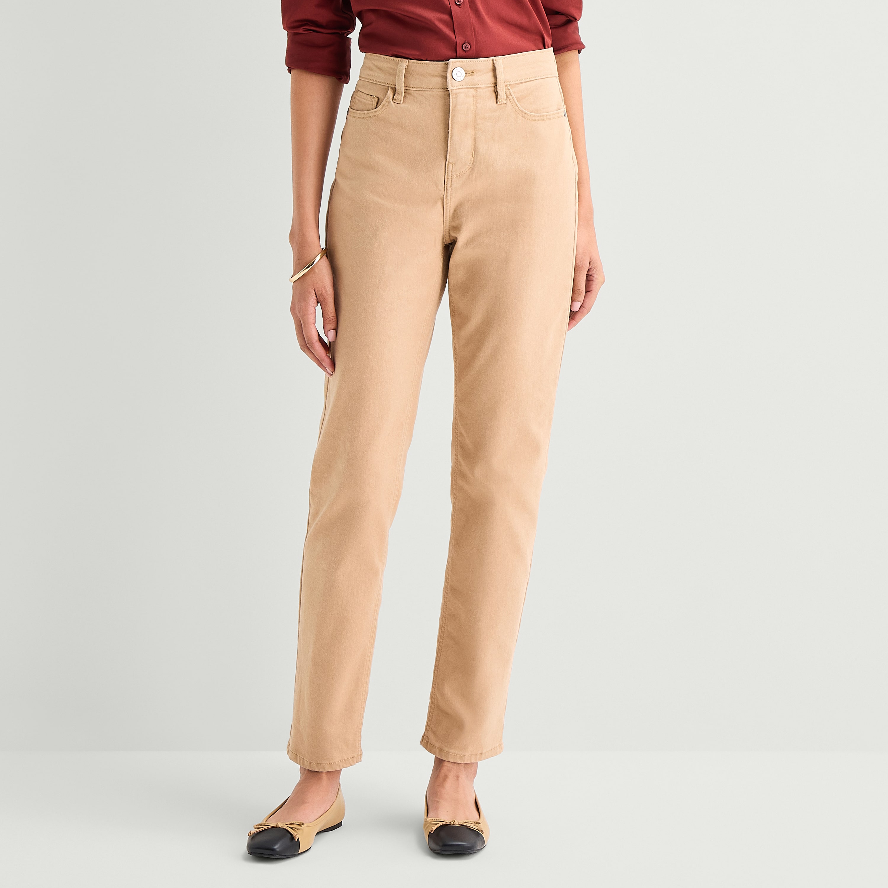 Liz Claiborne Womens Tall High Rise Straight Leg Jean