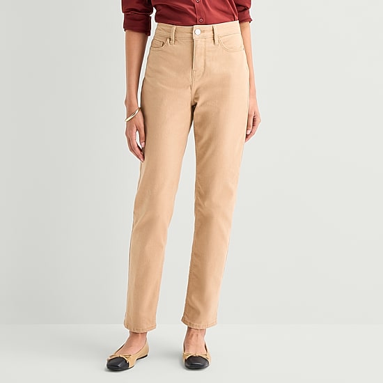 Liz Claiborne Womens Tall High Rise Straight Leg Jean