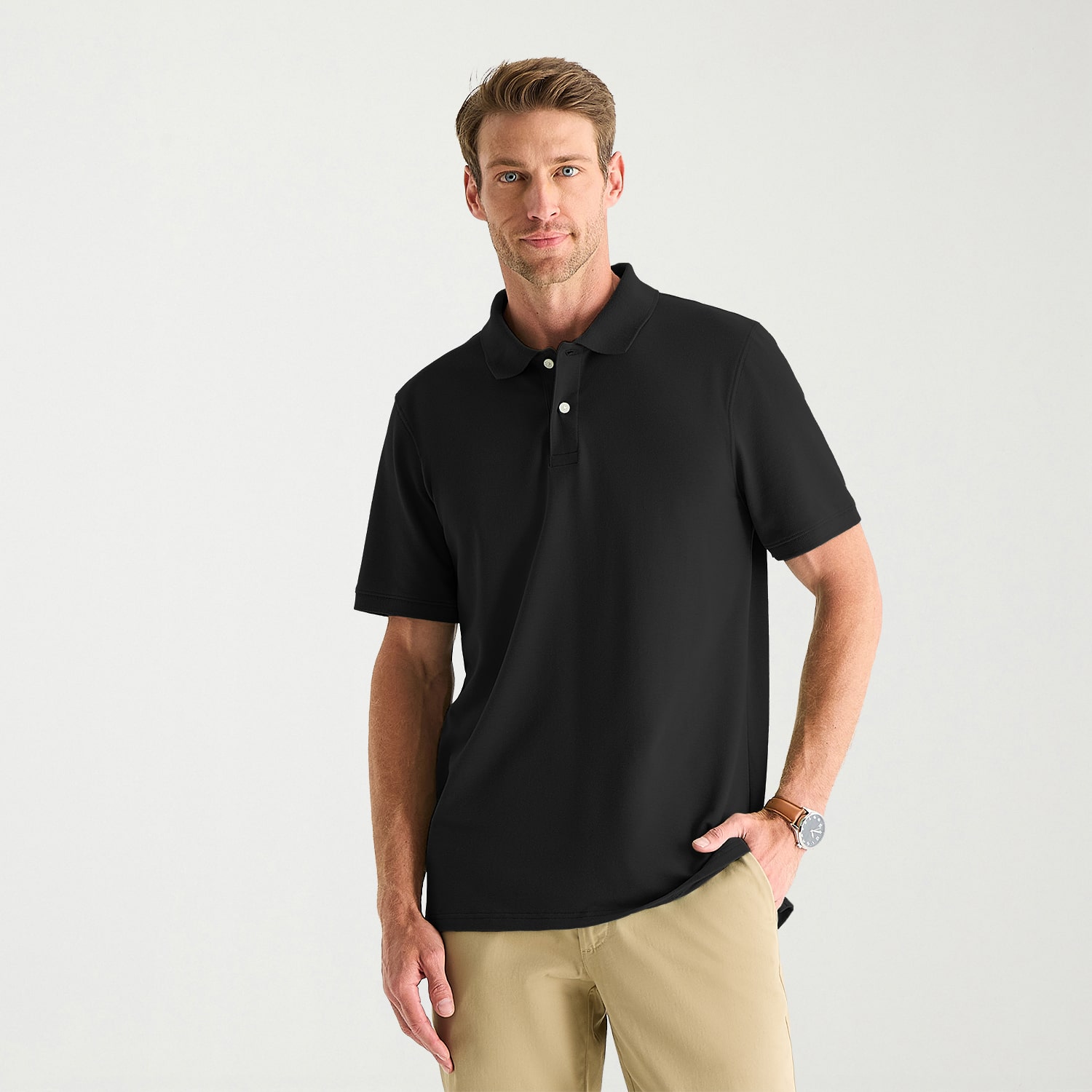 St. John's Bay Premium Stretch Mens Slim Fit Short Sleeve Polo Shirt