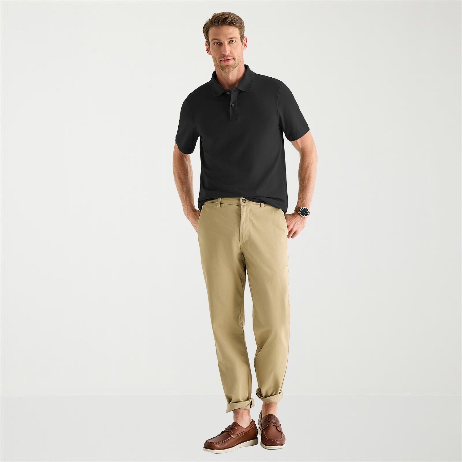 St. John's Bay Premium Stretch Mens Slim Fit Short Sleeve Polo Shirt
