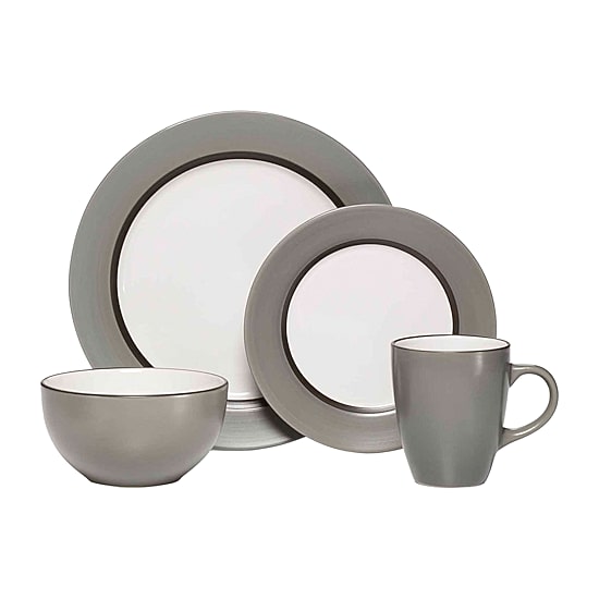 Pfaltzgraff Grayson, White/Charcoal 16-pc. Stoneware Dinnerware Set