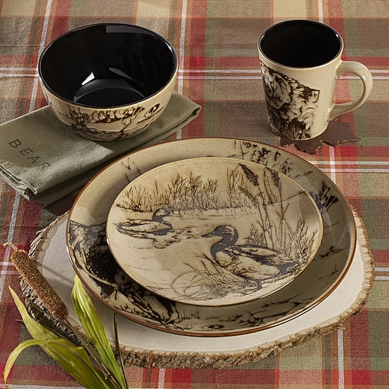 Lifetime Brand Reactive Animal, Brown 16-pc. Stoneware Dinnerware Set