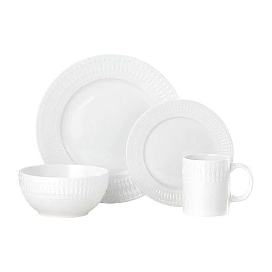Pfaltzgraff Cassandra, White 16-pc. Porcelain Dinnerware Set