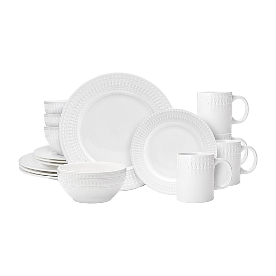 Pfaltzgraff Cassandra, White 16-pc. Porcelain Dinnerware Set