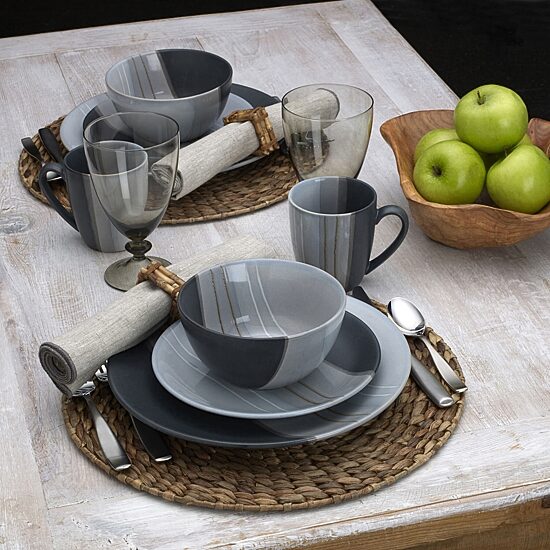 Pfaltzgraff Parker, Gray 16-pc. Stoneware Dinnerware Set