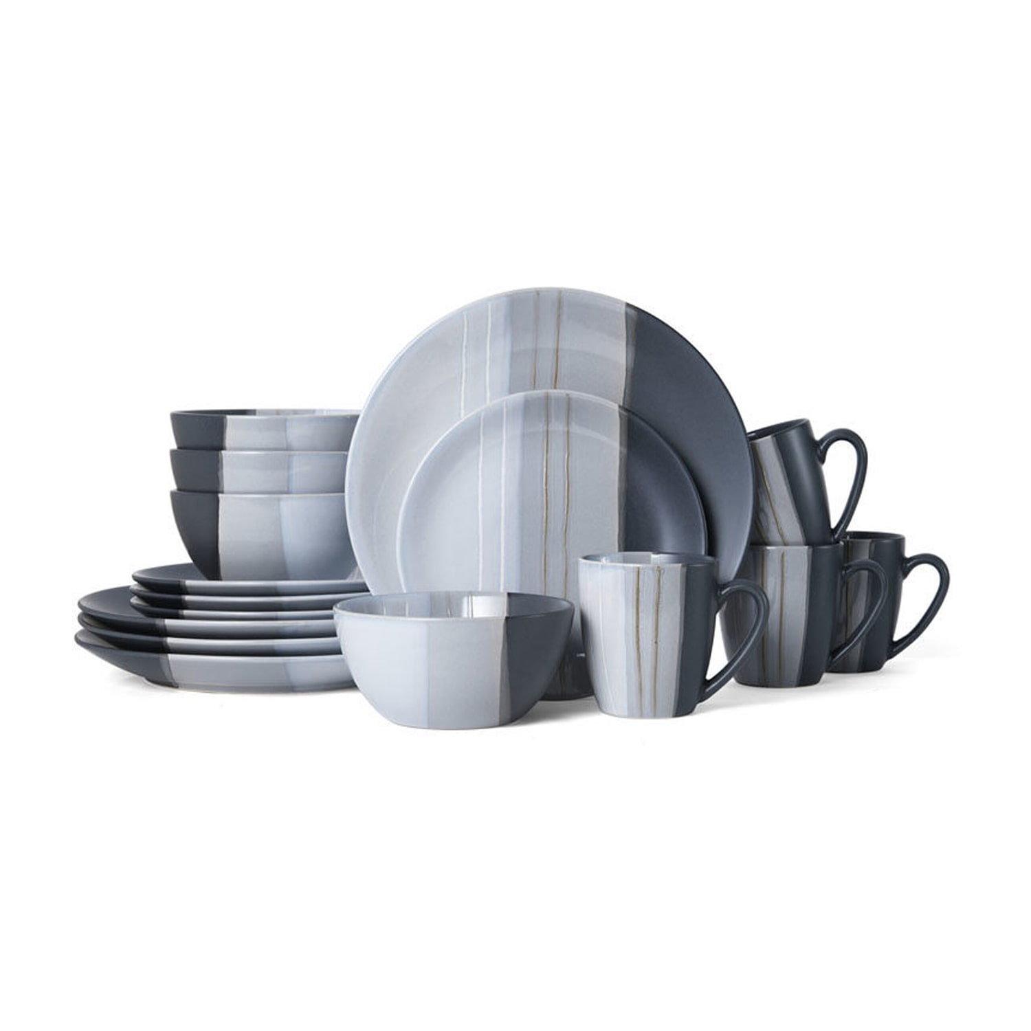 Pfaltzgraff Parker, Gray 16-pc. Stoneware Dinnerware Set