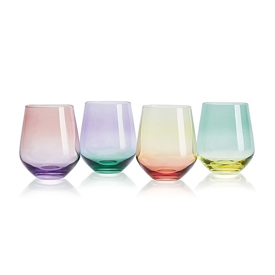 Mikasa Chroma, Assorted 4-pc. Stemless Wine Glass