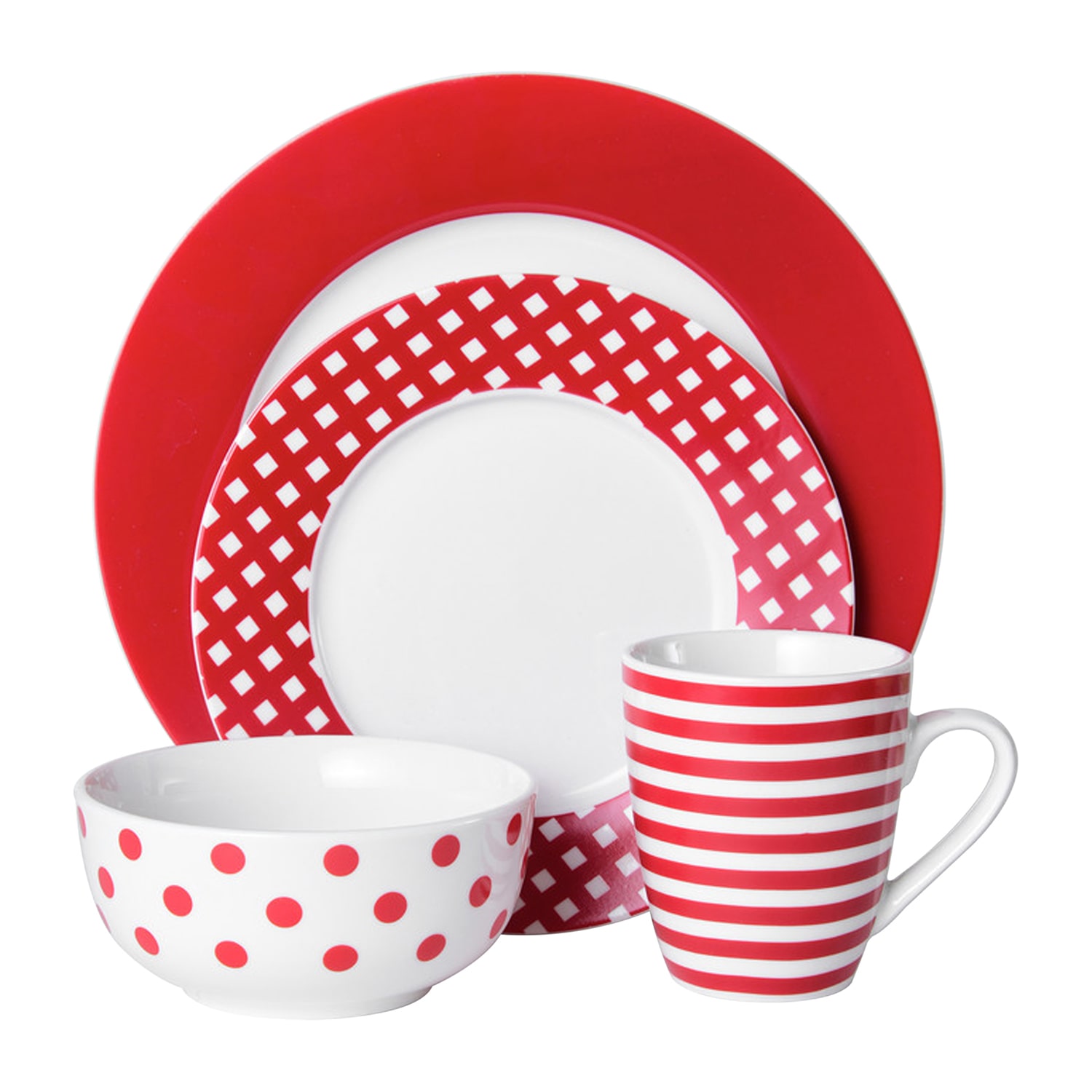Pfaltzgraff Kenna, Red 12-pc. Porcelain Dinnerware Set
