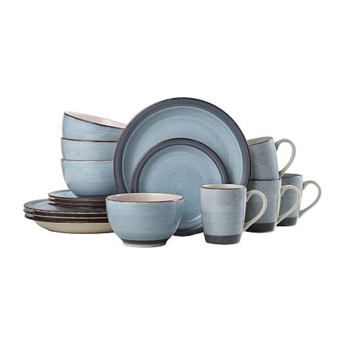 Pfaltzgraff Sadie Cream 16-pc. Stoneware Dinnerware Set In Blue