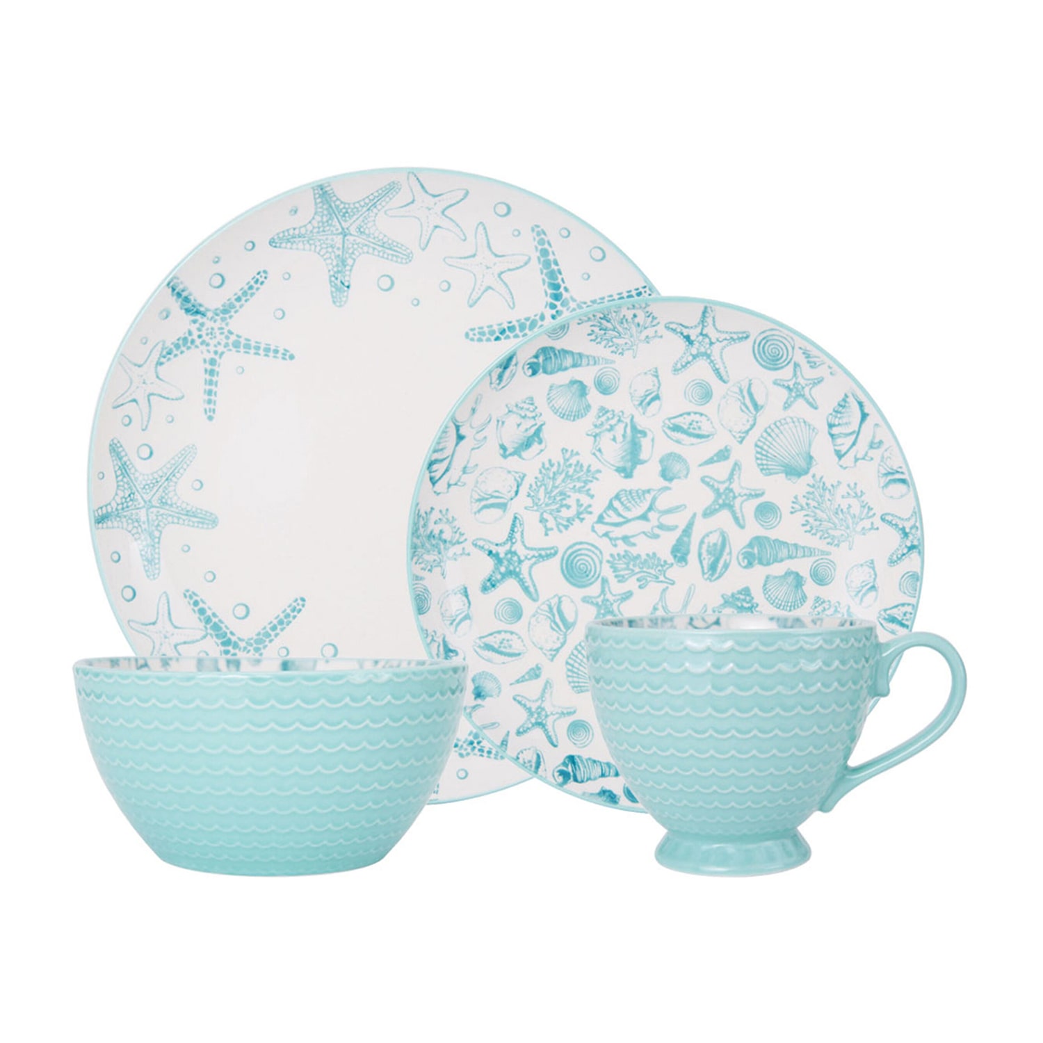 Pfaltzgraff Venice, Turquoise 16-pc. Stoneware Dinnerware Set