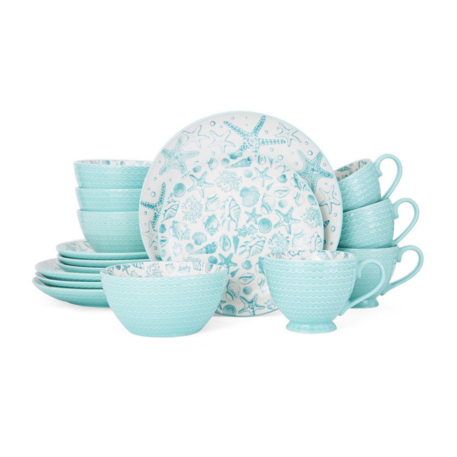 Pfaltzgraff Venice, Turquoise 16-pc. Stoneware Dinnerware Set