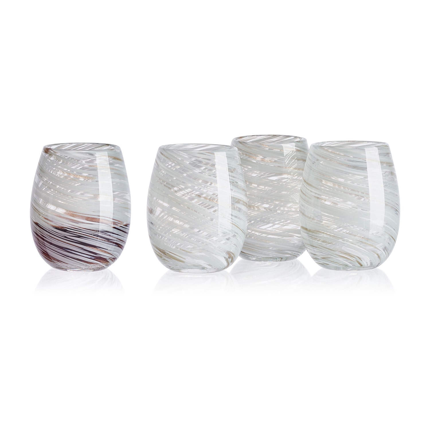 Mikasa Color Swirl, Blue 4-pc. Stemless Wine Glass