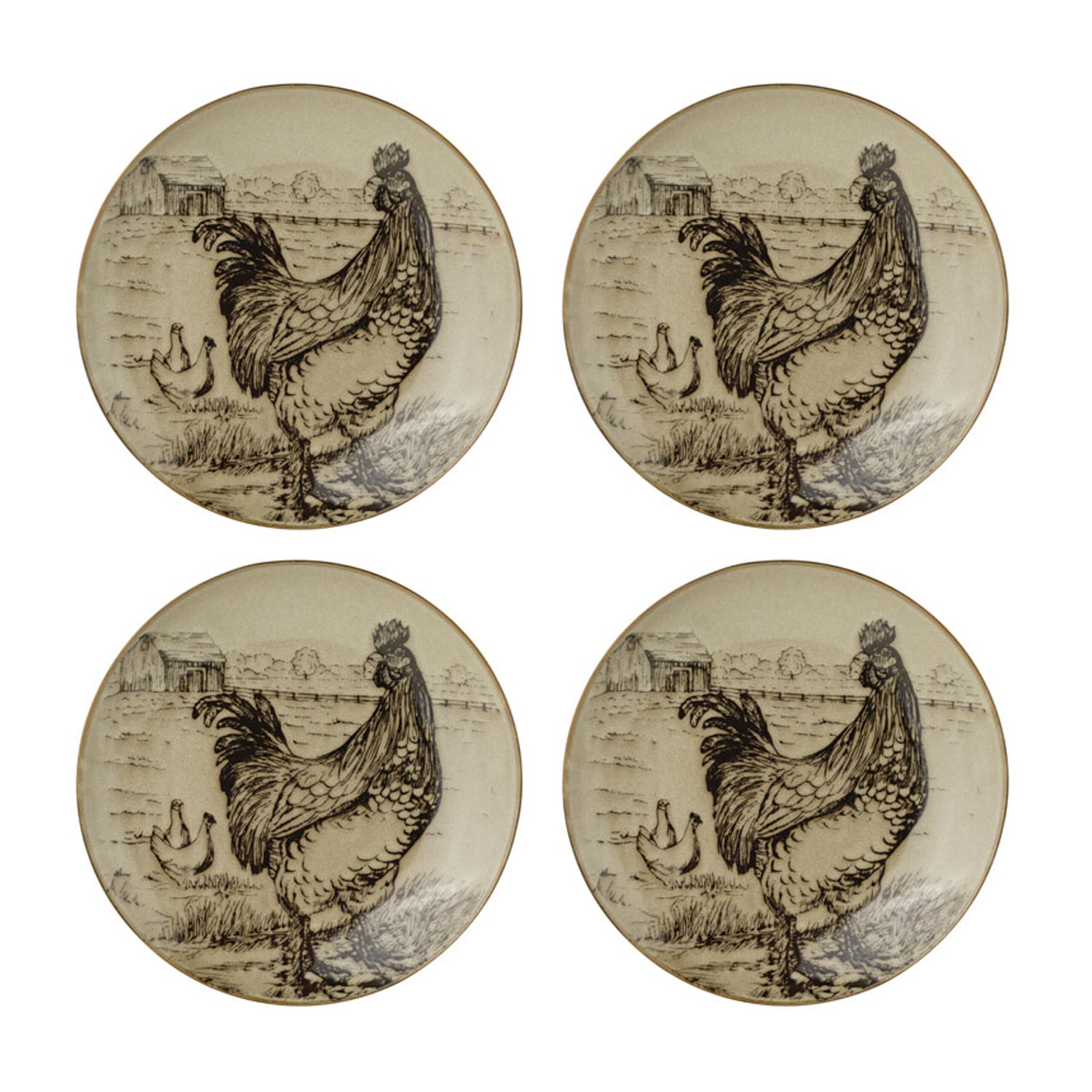 Pfaltzgraff Homespun Rooster, Brown 16-pc. Stoneware Dinnerware Set
