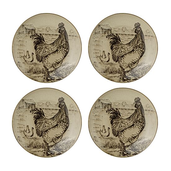 Pfaltzgraff Homespun Rooster, Brown 16-pc. Stoneware Dinnerware Set