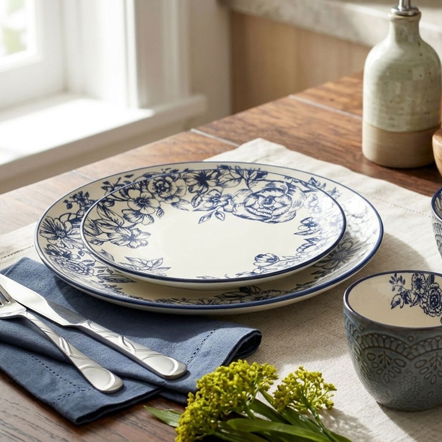 Pfaltzgraff Gabriela, Blue 16-pc. Stoneware Dinnerware Set