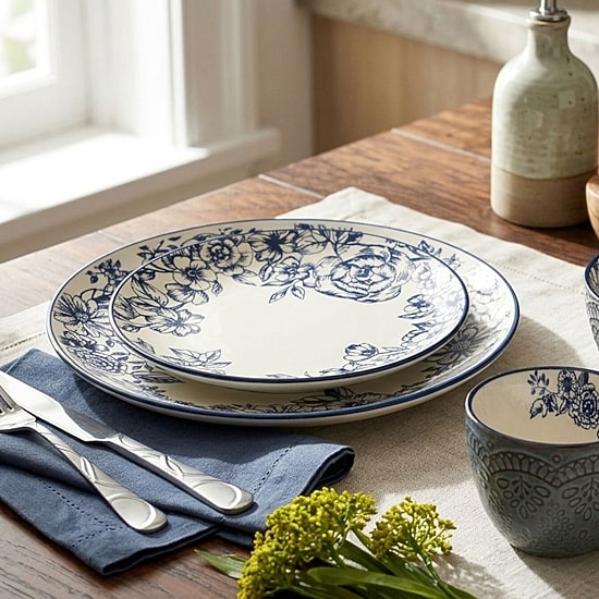 Pfaltzgraff Gabriela, Blue 16-pc. Stoneware Dinnerware Set