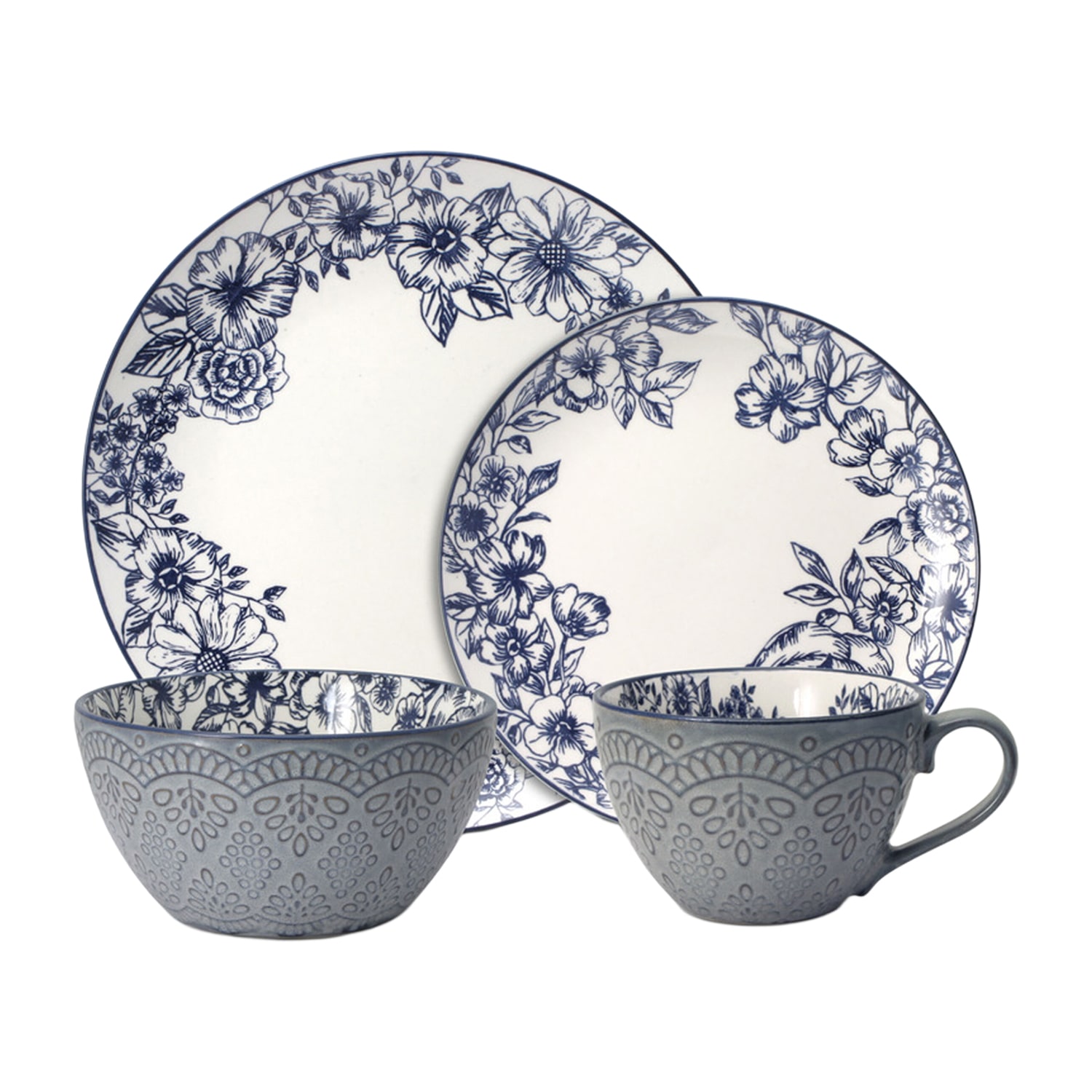 Pfaltzgraff Gabriela, Blue 16-pc. Stoneware Dinnerware Set