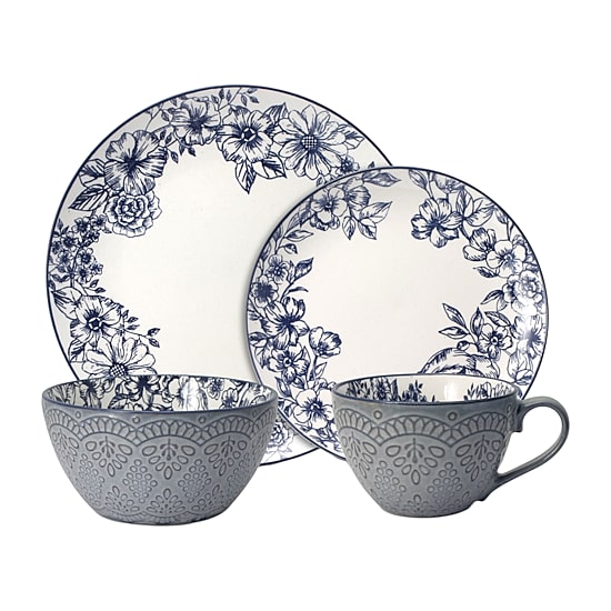 Pfaltzgraff Gabriela, Blue 16-pc. Stoneware Dinnerware Set