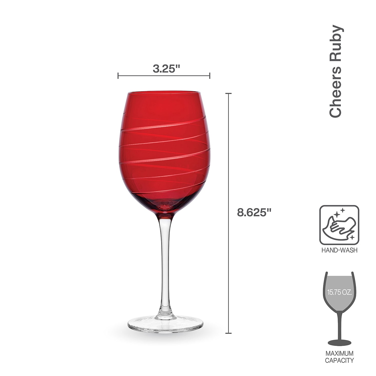 Mikasa Cheers, Ruby 6-pc. Wine Glass
