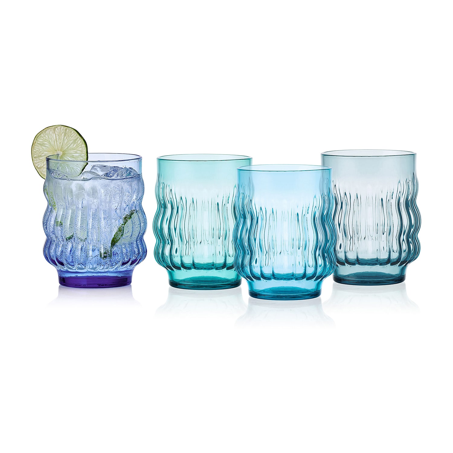 Mikasa Waves, Blue 4-pc. Tumbler Glass