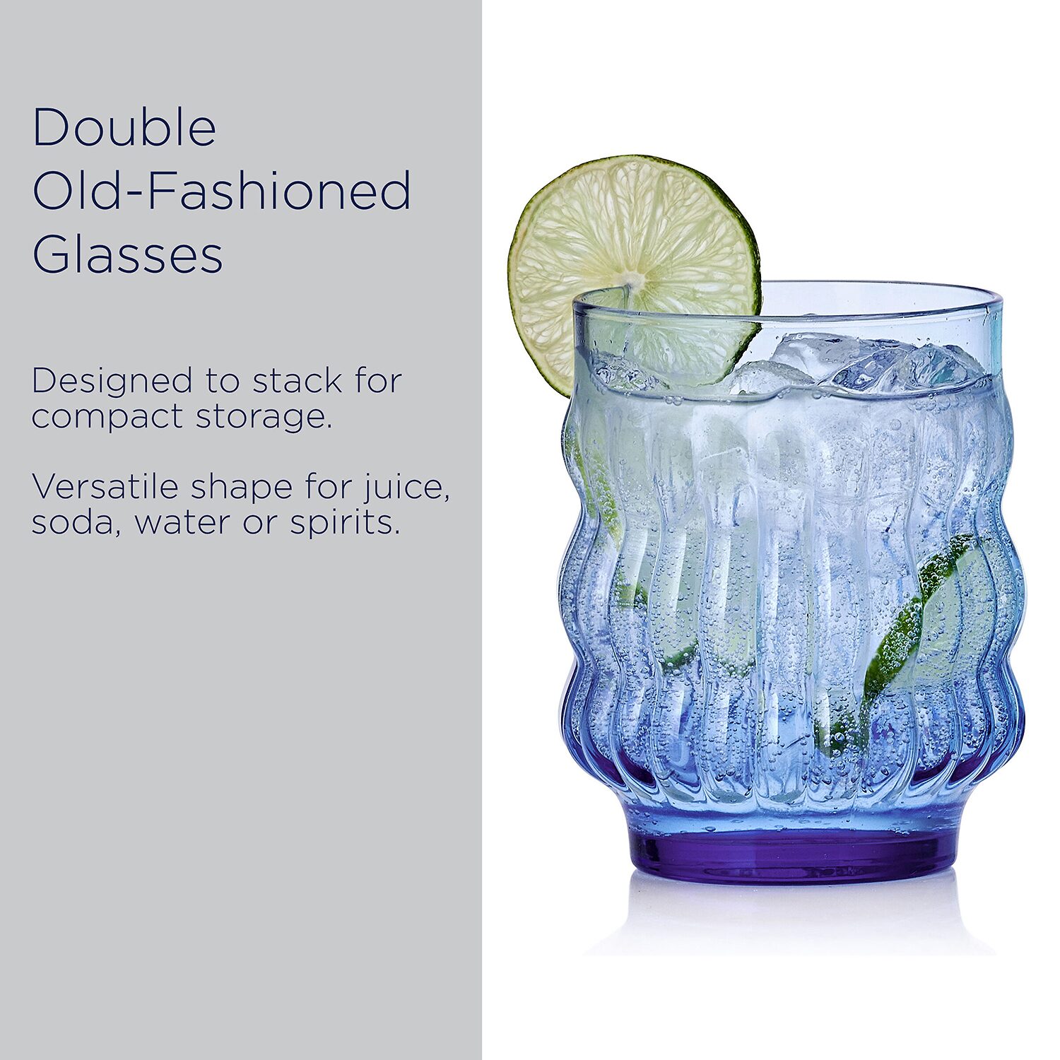 Mikasa Waves, Blue 4-pc. Tumbler Glass