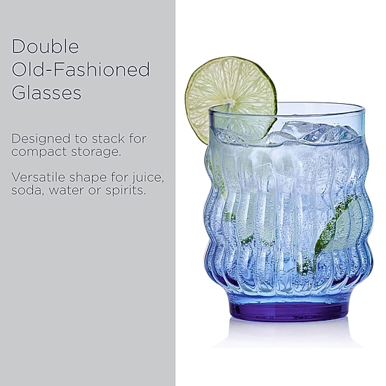 Mikasa Waves, Blue 4-pc. Tumbler Glass