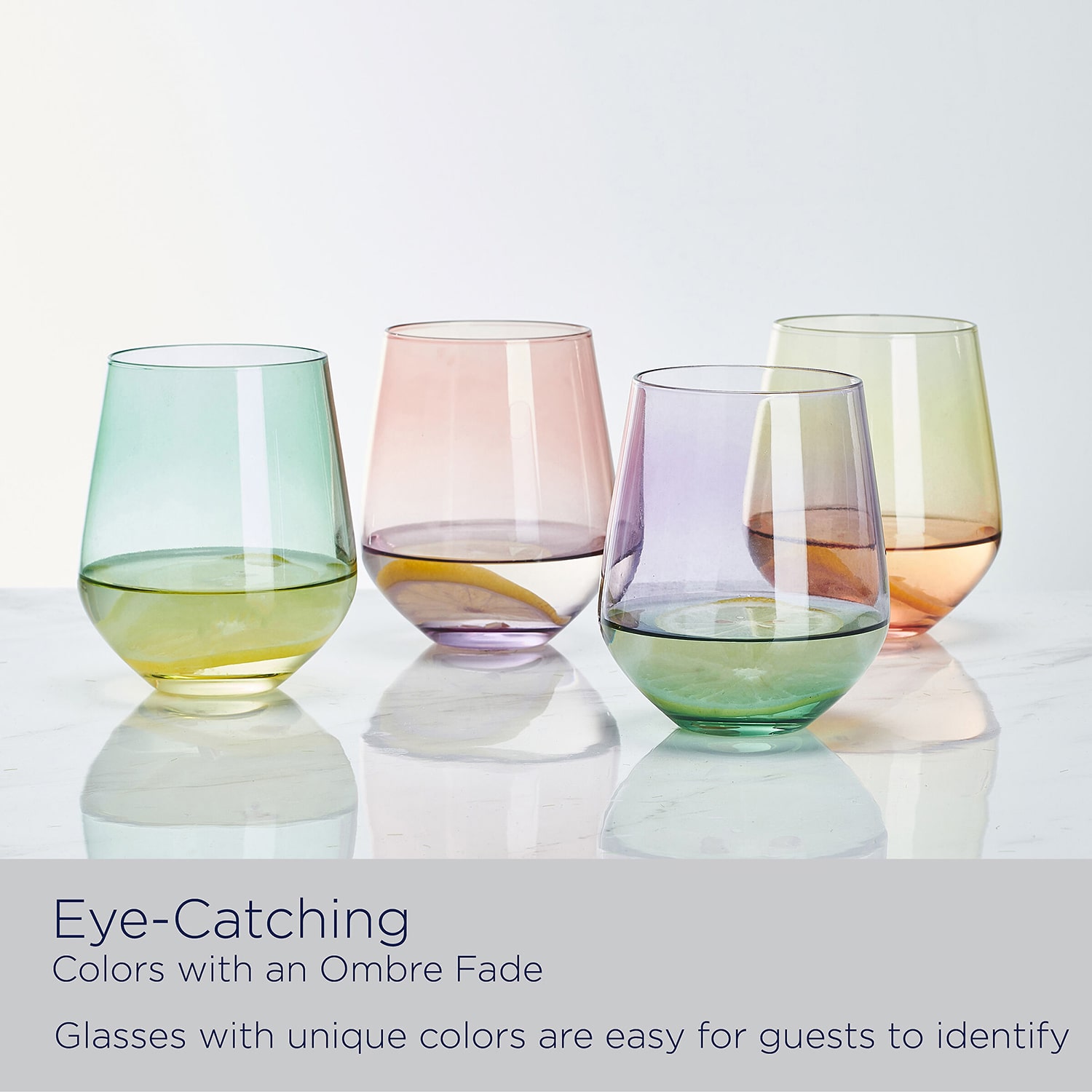 Mikasa Chroma, Assorted 4-pc. Stemless Wine Glass