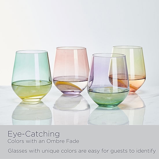 Mikasa Chroma, Assorted 4-pc. Stemless Wine Glass
