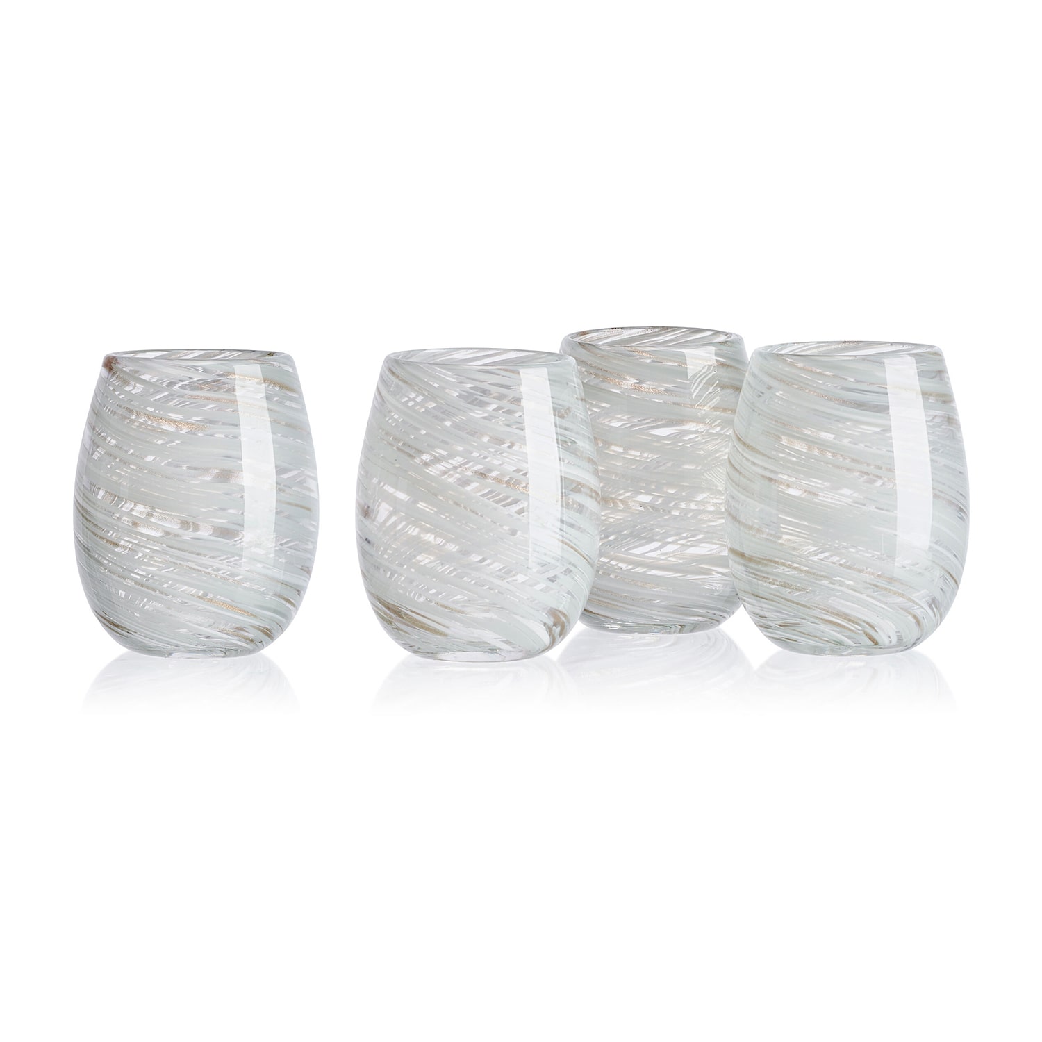 Mikasa Color Swirl, Blue 4-pc. Stemless Wine Glass