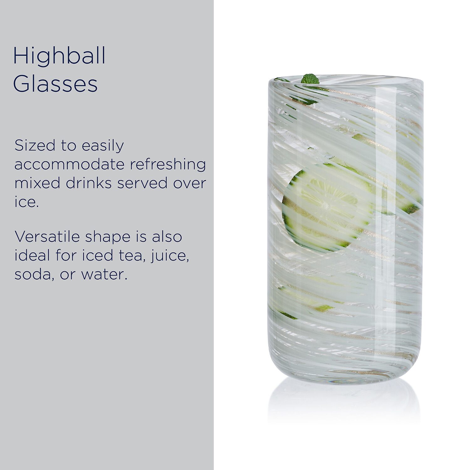 Mikasa Color Swirl, Blue 4-pc. Tumbler Glass