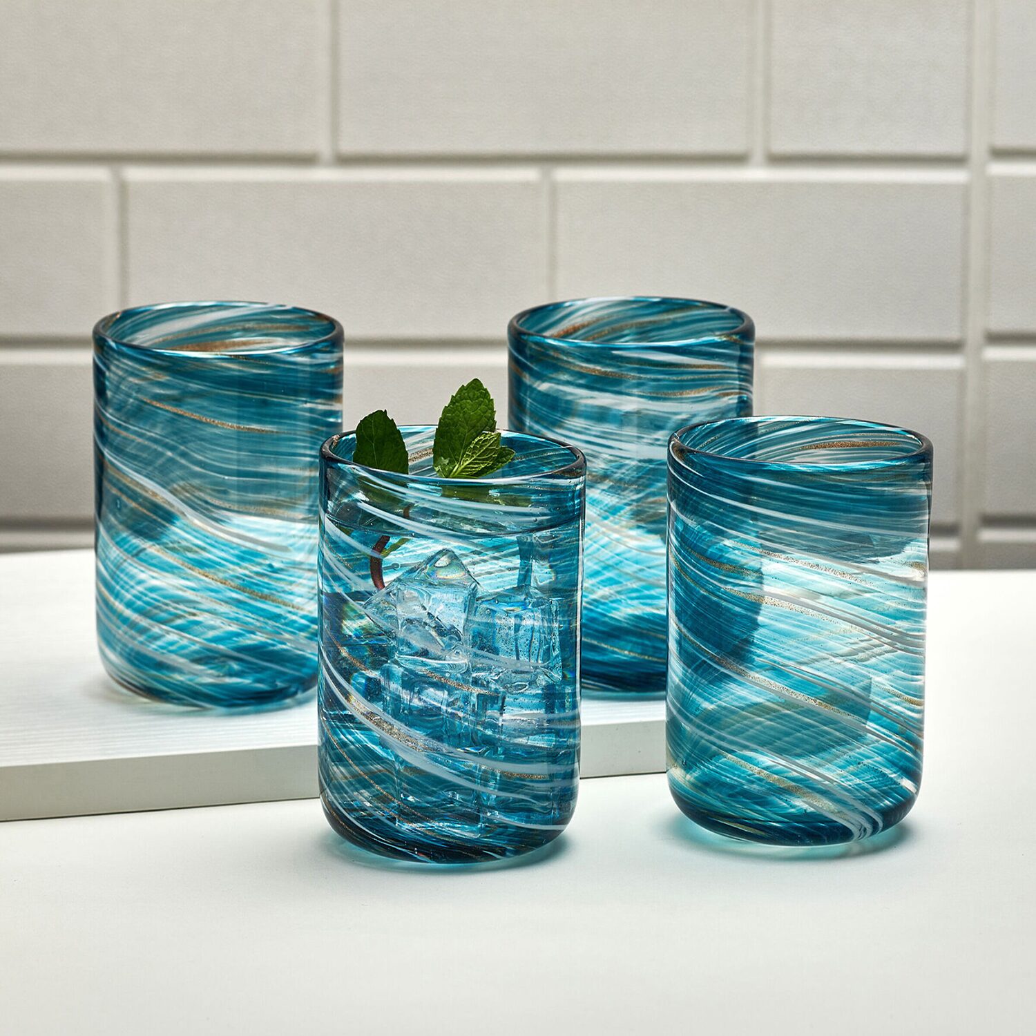 Mikasa Color Swirl, Honey 4-pc. Tumbler Glass