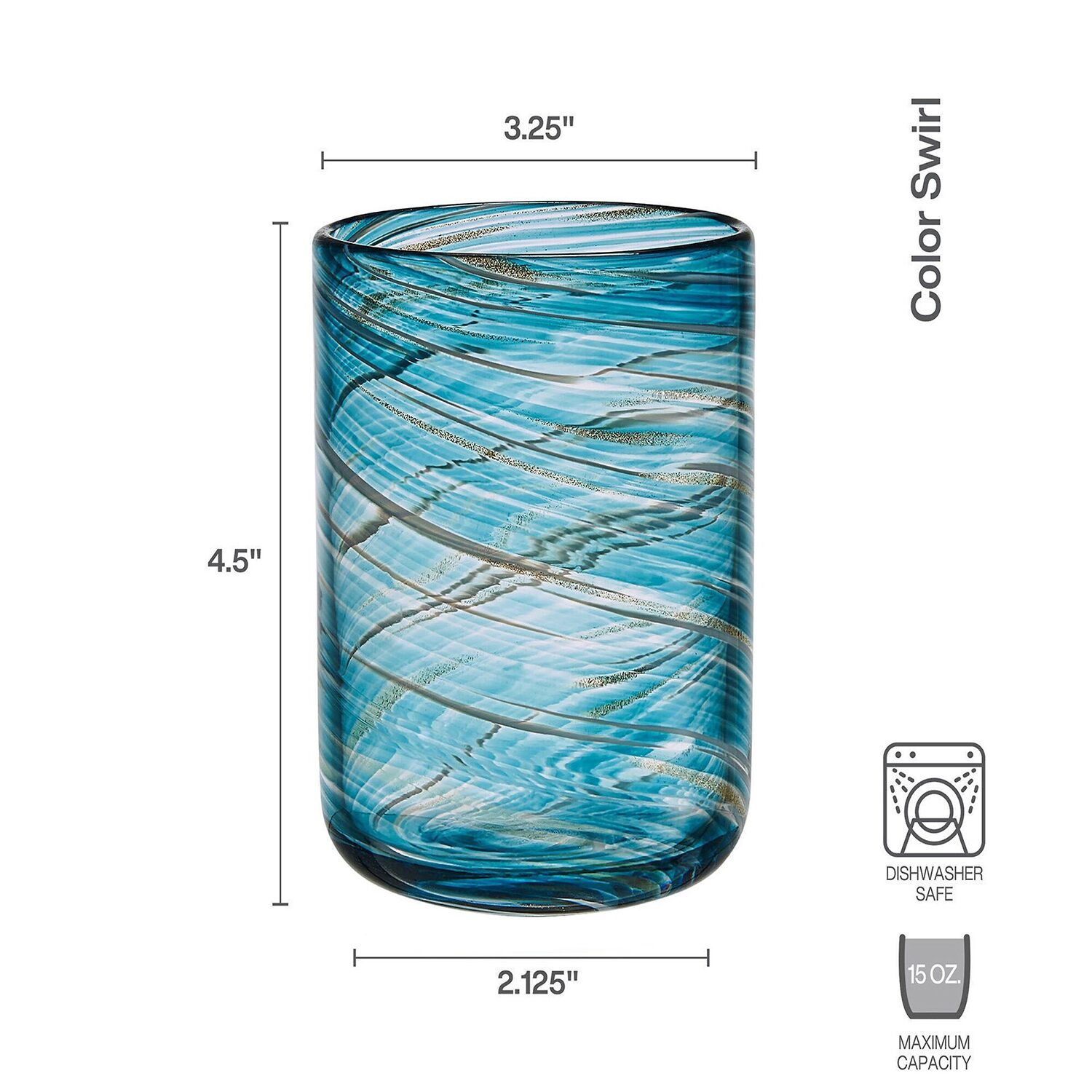 Mikasa Color Swirl, Honey 4-pc. Tumbler Glass