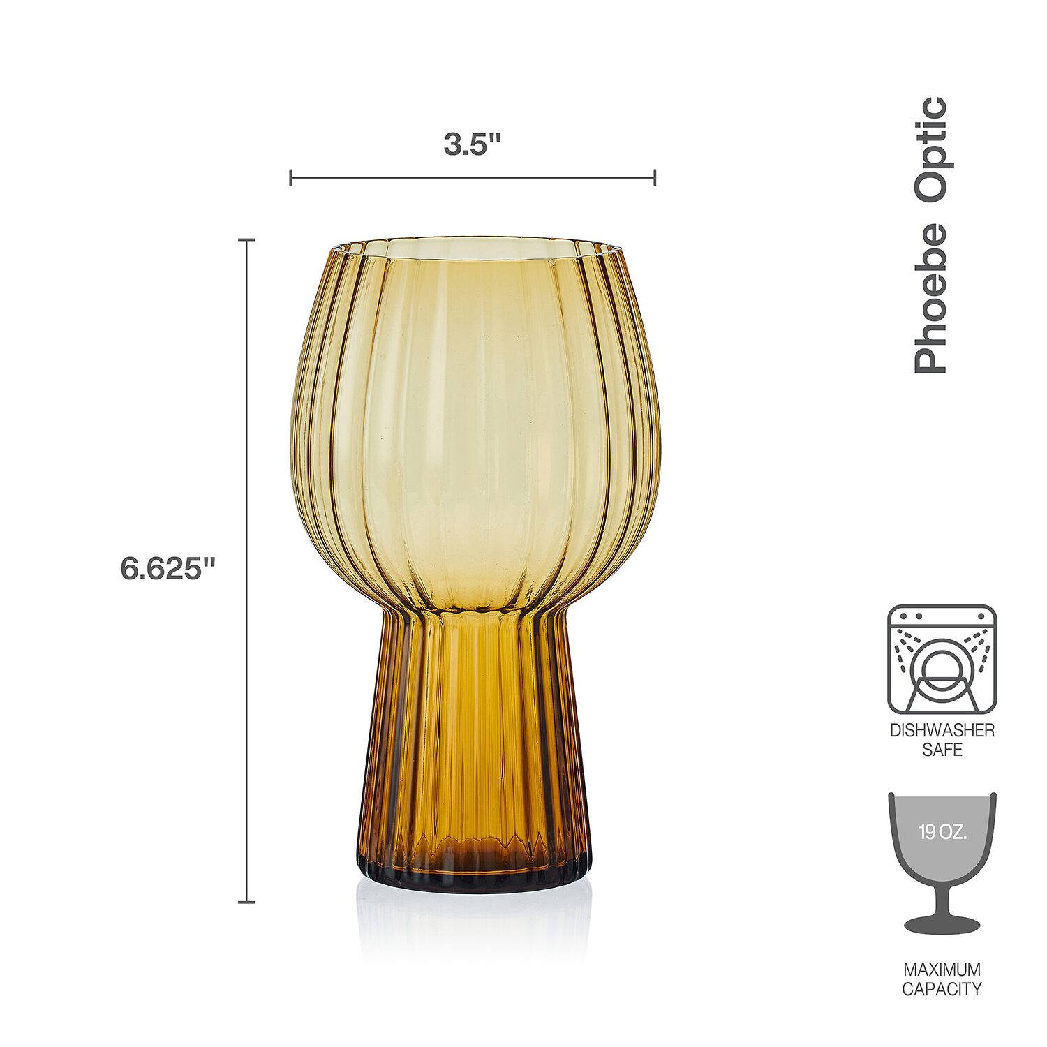 Mikasa Phoebe Optic, Amber 4-pc. Goblet
