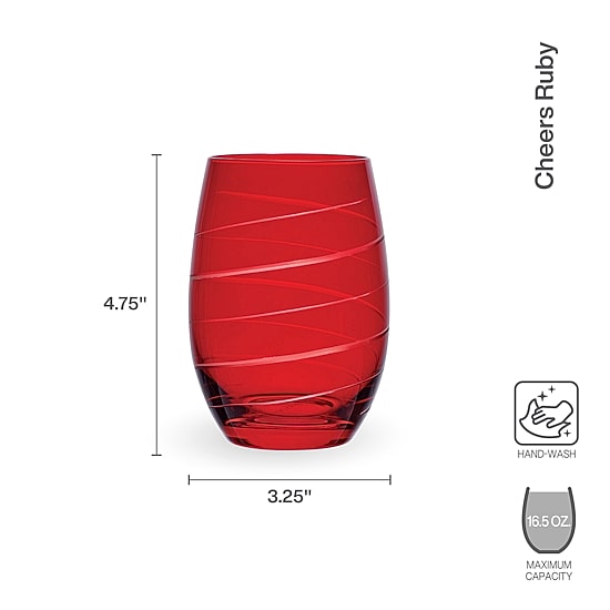 Mikasa Cheers, Ruby 6-pc. Stemless Wine Glass