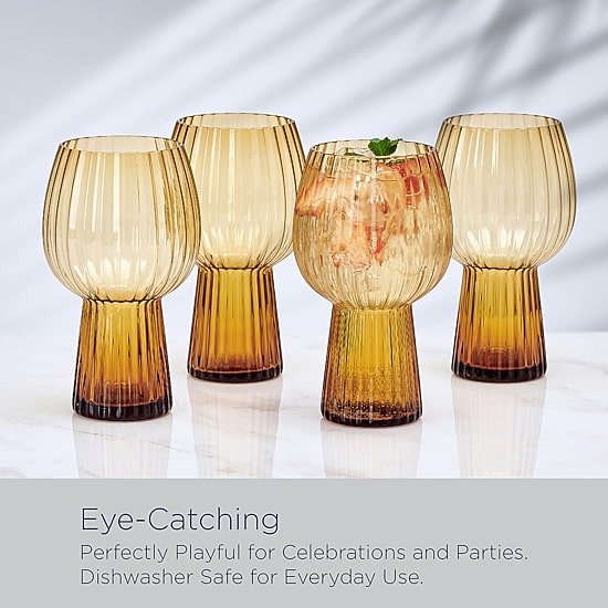 Mikasa Phoebe Optic, Amber 4-pc. Goblet