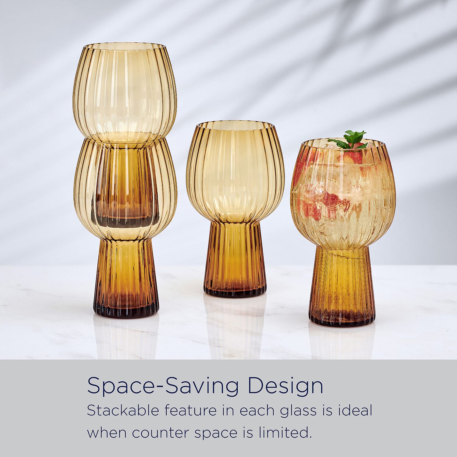 Mikasa Phoebe Optic, Amber 4-pc. Goblet