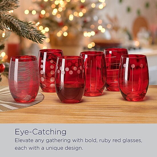 Mikasa Cheers, Ruby 6-pc. Stemless Wine Glass