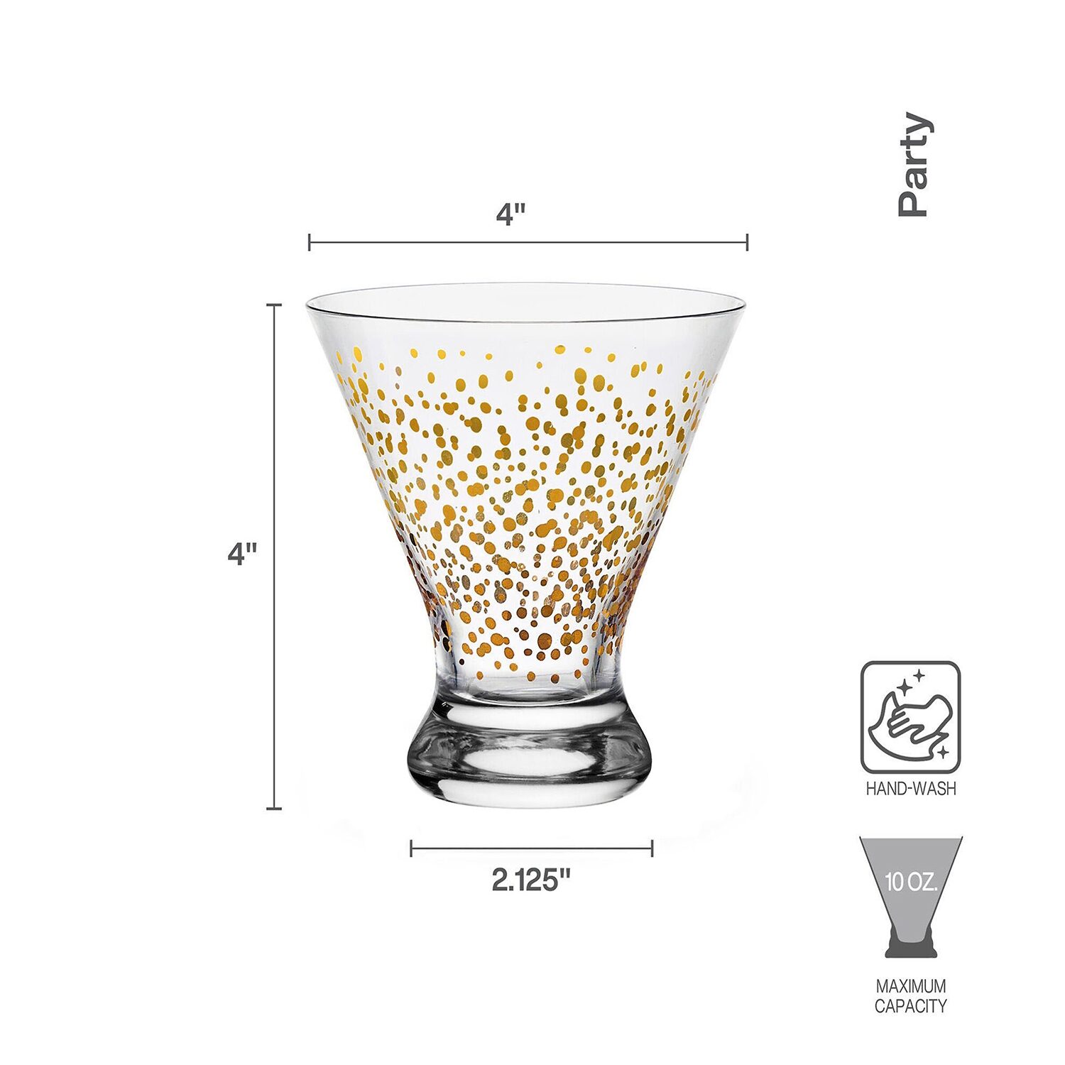Mikasa Party, Clear 4-pc. Martini Glass