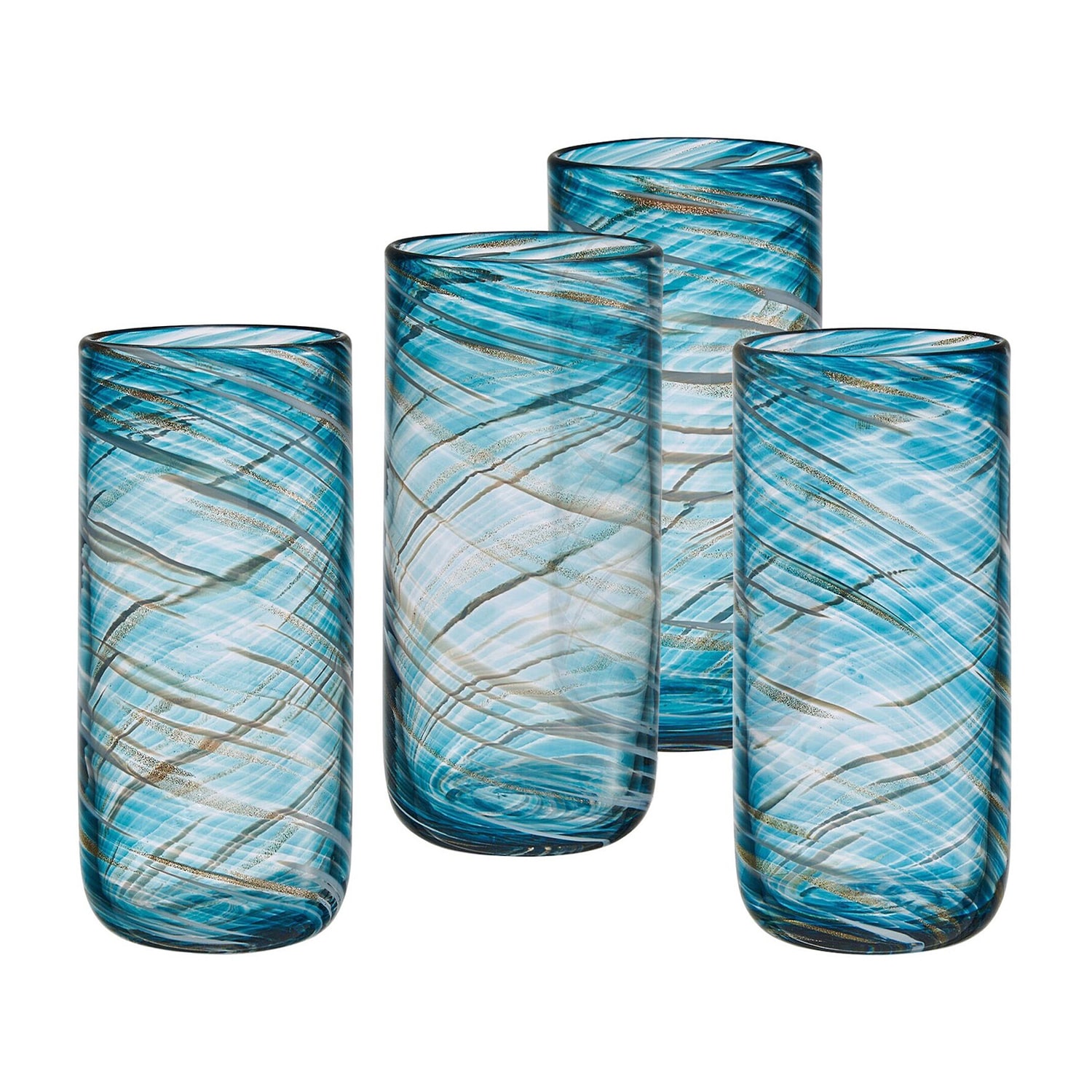 Mikasa Color Swirl, Blue 4-pc. Tumbler Glass