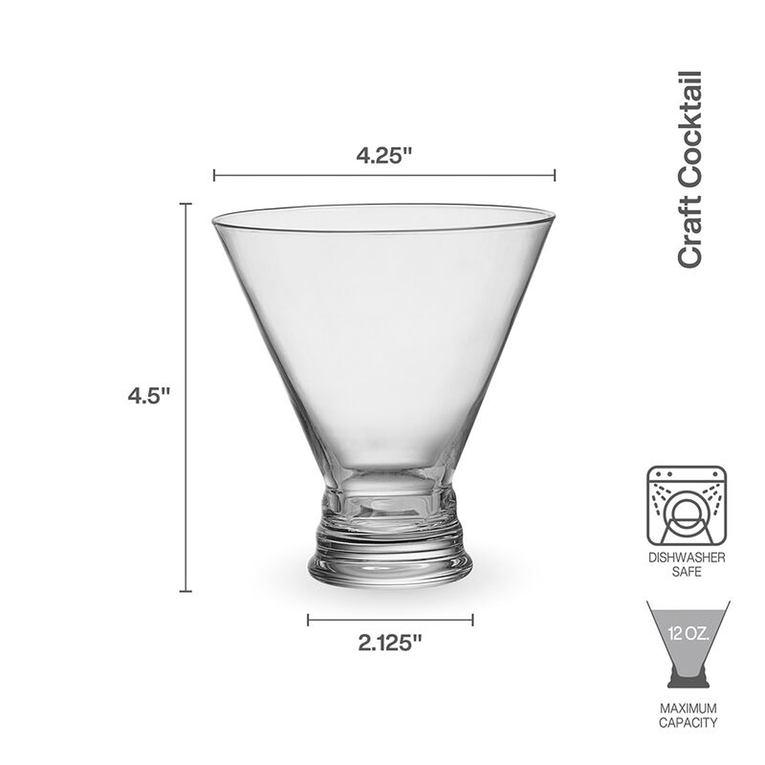Mikasa Craft, Clear 4-pc. Martini Glass