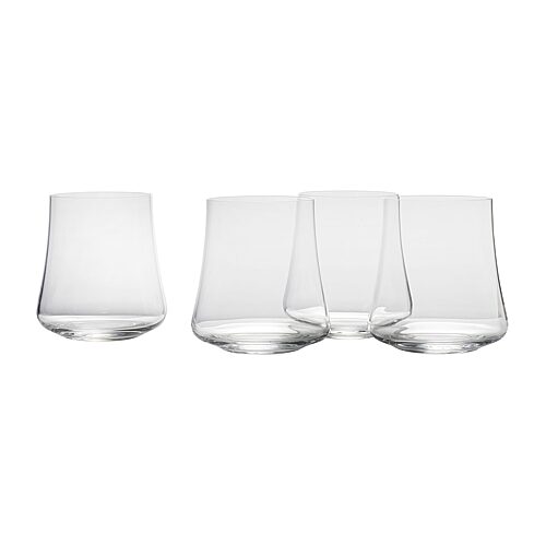 Mikasa Aline Stemless Wine Double Old Fashioned Glasses Set of 4, 14 oz - Clear