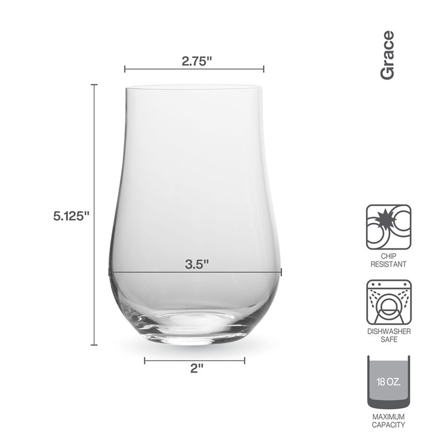 Mikasa Grace, Clear 4-pc. Tumbler Glass