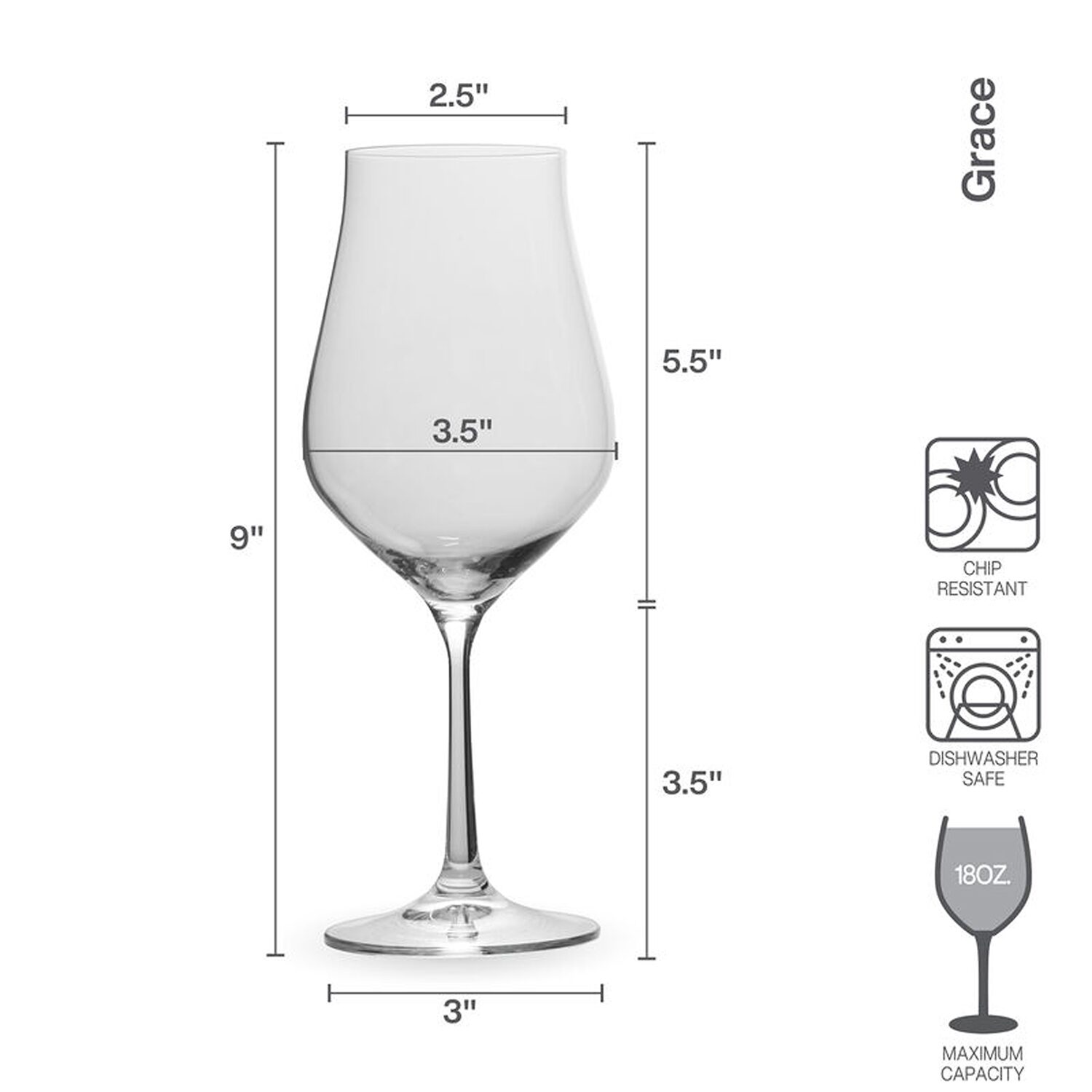 Mikasa Grace, Clear 4-pc. White Wine Glass