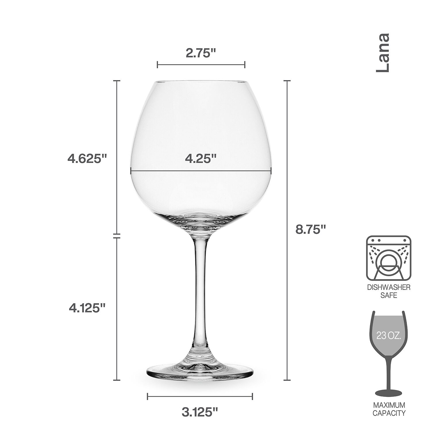 Mikasa Lana, Clear 4-pc. Red Wine Glass