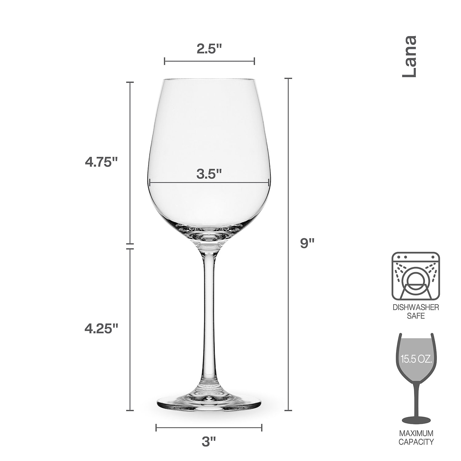 Mikasa Lana, Clear 4-pc. White Wine Glass